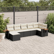 Loungeset 7-delig poly rattan zwart