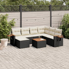 8-Delige Loungeset Met Kussens Poly Rattan Zwart