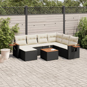 Loungeset 8-delig poly rattan zwart