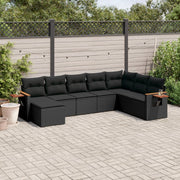 Loungeset 8-delig poly rattan zwart