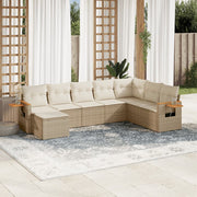 Loungeset 8-delig poly rattan beige