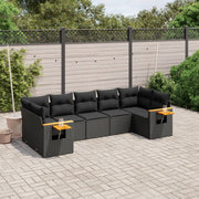 Loungeset 7-delig poly rattan zwart