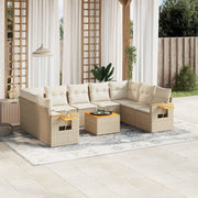 Loungeset 10-delig poly rattan beige
