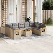 Loungeset 10-delig poly rattan beige