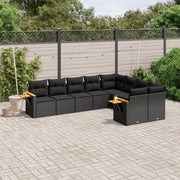 Loungeset 9-delig poly rattan zwart