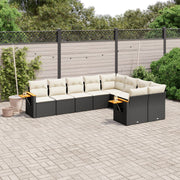 Loungeset 9-delig poly rattan zwart