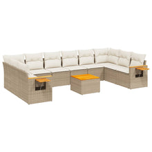 11-Delige Tuinset Met Kussens Poly Rattan Beige