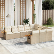Loungeset 10-delig poly rattan beige