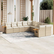 Loungeset 10-delig poly rattan beige