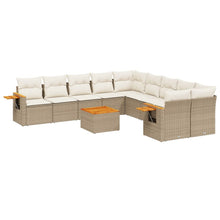 11-Delige Tuinset Met Kussens Poly Rattan Beige