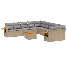 11-Delige Tuinset Met Kussens Poly Rattan Beige