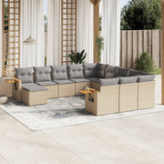 Tuinset poly rattan 11-delig beige