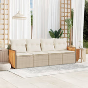 Loungeset 4-delig poly rattan beige