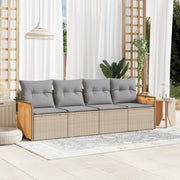 Loungeset 4-delig poly rattan beige