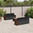 7-Delige Loungeset Met Kussens Poly Rattan Zwart