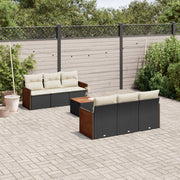 Loungeset 7-delig poly rattan zwart