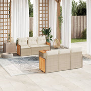 Loungeset 7-delig poly rattan beige