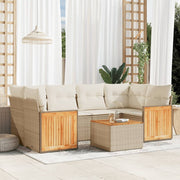 Loungeset 7-delig poly rattan beige