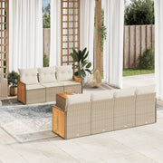 Loungeset 8-delig poly rattan beige