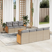 Loungeset 8-delig poly rattan beige