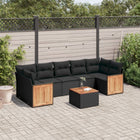 8-Delige Loungeset Met Kussens Poly Rattan Zwart