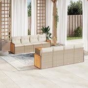 Loungeset 9-delig poly rattan beige