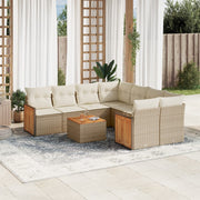 Loungeset 9-delig poly rattan beige