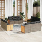 12-piece lounge set with cushions poly rattan grey