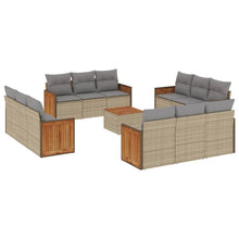 13-Delige Loungeset Met Kussens Poly Rattan Beige