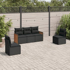 5-Delige Loungeset Met Kussens Poly Rattan Zwart Zonder tafel