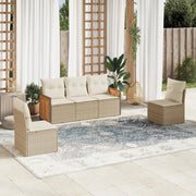 Loungeset 5-delig poly rattan beige