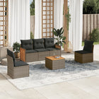 6-piece Lounge Set with Cushions Poly Rattan Grey