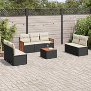 Loungeset 8-delig poly rattan zwart