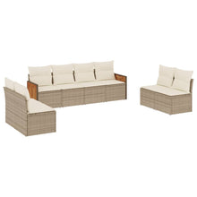 8-Delige Loungeset Met Kussens Poly Rattan Beige beige and cream Zonder tafel