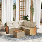Loungeset 6-delig poly rattan beige