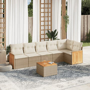 Loungeset 7-delig poly rattan beige