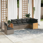 Loungeset 6-delig poly rattan grijs
