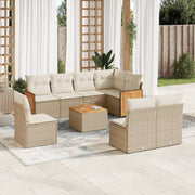 Loungeset 9-delig poly rattan beige