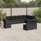 0-Delige Loungeset Met Kussens Poly Rattan Zwart Zonder tafel