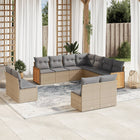 -Delige Tuinset Met Kussens Poly Rattan Beige en grijs Zonder tafel