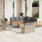 2-Delige Loungeset Met Kussens Poly Rattan Beige en grijs Met tafel