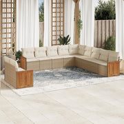 Tuinset 11-delig poly rattan beige