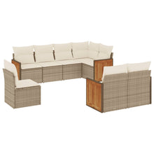 8-delige Loungeset met kussens poly rattan beige beige and cream Zonder tafel