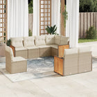 8-delige Loungeset met kussens poly rattan beige beige and cream Zonder tafel