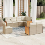 Loungeset 8-delig poly rattan beige