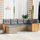 Loungeset 6-delig poly rattan beige