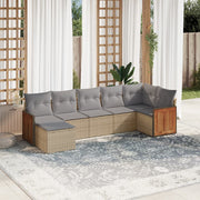 Loungeset 7-delig poly rattan beige