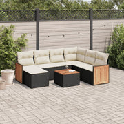 Loungeset 8-delig poly rattan zwart