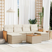 Loungeset 7-delig poly rattan beige