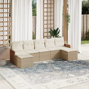 Loungeset 7-delig poly rattan beige